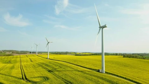 Stock Footage Wind Turbines In A Field Live Wallpaper - Free Live Wallpaper