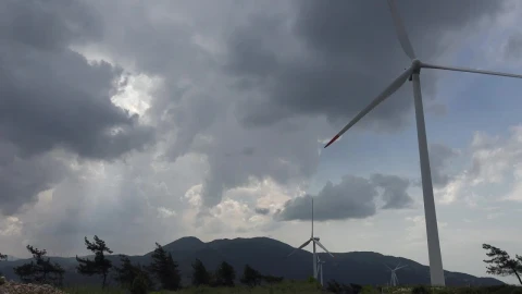 Stock Footage Wind Turbines And A Cloudy Sky Live Wallpaper - Free Live Wallpaper