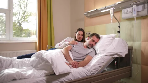 Stock Footage Wife Comforting Her Ill Husband Live Wallpaper - Free Live Wallpaper