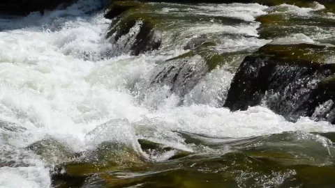 Stock Footage White Water Breaking Over Rocks Live Wallpaper - Free Live Wallpaper