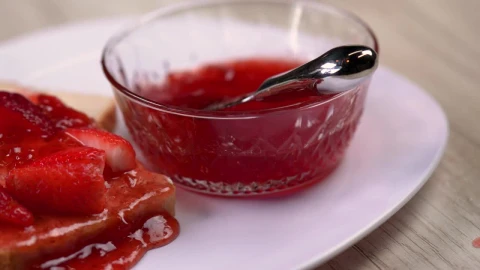 Stock Footage White Bread With Jam And Strawberries Live Wallpaper - Free Live Wallpaper