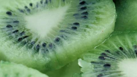 Stock Footage Wet Kiwi Slices In Detail Live Wallpaper - Free Live Wallpaper