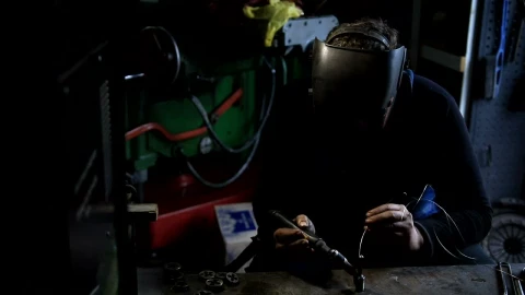 Stock Footage Welding In An Industrial Workshop Live Wallpaper - Free Live Wallpaper