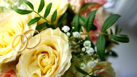 Stock Footage Wedding Rings Over Yellow Flowers Live Wallpaper - Free Live Wallpaper