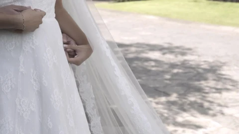 Stock Footage Wedding Couple Hugging In A Garden Live Wallpaper - Free Live Wallpaper