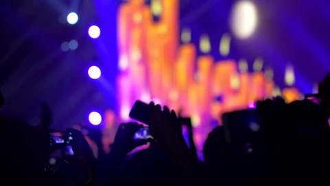 Stock Footage Waving Phones At A Concert Live Wallpaper - Free Live Wallpaper