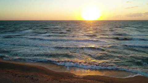 Stock Footage Waves In The Sea From A Beach During A Sunset Live Wallpaper - Free Live Wallpaper