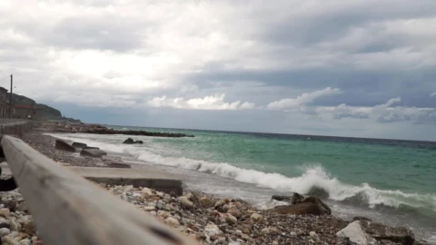 Stock Footage Waves Busting On Rocky Beach Live Wallpaper - Free Live Wallpaper