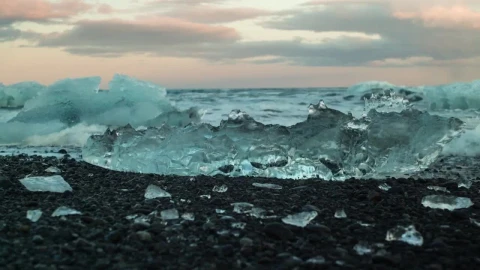 Stock Footage Waves Breaking Over Ice In The Ocean Shore Live Wallpaper - Free Live Wallpaper