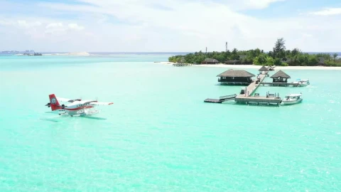 Stock Footage Water Plane Arriving To A Little Island Live Wallpaper - Free Live Wallpaper