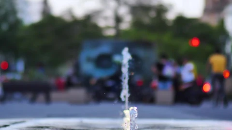 Stock Footage Water From A Dancing Fountain In A Square Live Wallpaper - Free Live Wallpaper