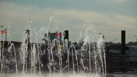 Stock Footage Water Fountains In The City Live Wallpaper - Free Live Wallpaper