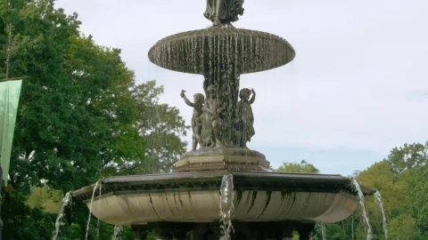 Stock Footage Water Fountain In Central Park Live Wallpaper - Free Live Wallpaper