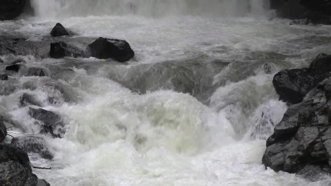 Stock Footage Water Flowing Down The River Between Black Rocks Live Wallpaper - Free Live Wallpaper