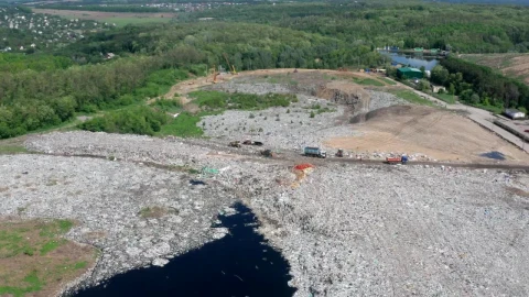 Stock Footage Waste Removal Trucks Working At A Landfill Live Wallpaper - Free Live Wallpaper