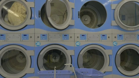Stock Footage Washing Machines In A Launderette Live Wallpaper - Free Live Wallpaper