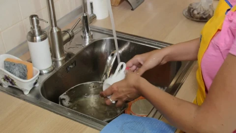 Stock Footage Washing Breakfast Dishes Live Wallpaper - Free Live Wallpaper