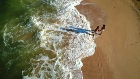 Stock Footage Walking Along The Ocean Waves Top Shot Live Wallpaper - Free Live Wallpaper