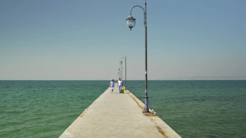 Stock Footage Walking Along A Concrete Pier Live Wallpaper - Free Live Wallpaper