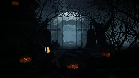 Stock Footage Walking A Graveyard At Night D Render Live Wallpaper - Free Live Wallpaper