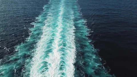Stock Footage Wake Behind A Large Passenger Ship Live Wallpaper - Free Live Wallpaper
