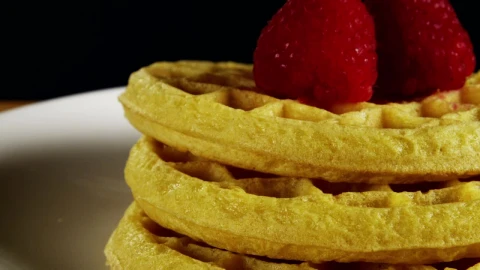 Stock Footage Waffles With Syrup And Berries Live Wallpaper - Free Live Wallpaper