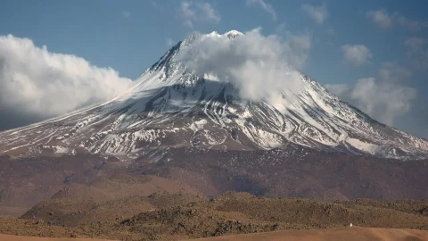Stock Footage Volcano With Snow At The Peak Live Wallpaper - Free Live Wallpaper