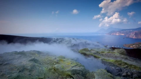Stock Footage Volcano Near The Sea Live Wallpaper - Free Live Wallpaper