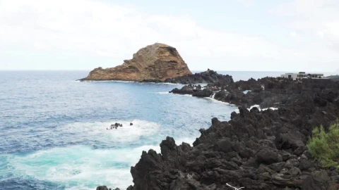 Stock Footage Volcanic Rocks On The Beach Coast Live Wallpaper - Free Live Wallpaper