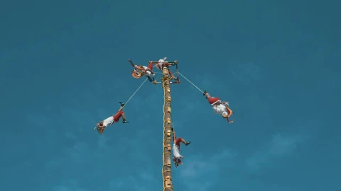 Stock Footage Voladores De Papantla Show In Mexico Live Wallpaper - Free Live Wallpaper