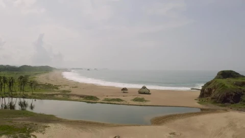 Stock Footage Virgin Lonely Beach With A Palapa Live Wallpaper - Free Live Wallpaper