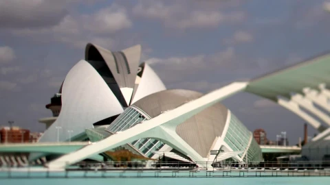 Stock Footage View Of The City Of Arts And Sciences In Valencia Live Wallpaper - Free Live Wallpaper