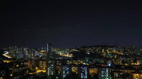 Stock Footage View Of The City Lights Glowing In The Night Live Wallpaper - Free Live Wallpaper