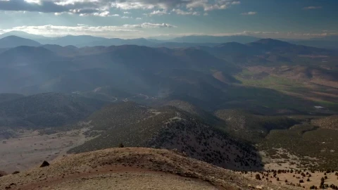 Stock Footage View From Mountain To The Small Plain Between The Mountains Live Wallpaper - Free Live Wallpaper