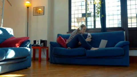 Stock Footage Video Call On The Sofa Live Wallpaper - Free Live Wallpaper