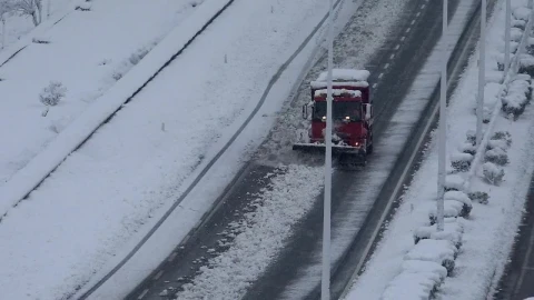 Stock Footage Vehicle Removing The Snow From The Road Live Wallpaper - Free Live Wallpaper
