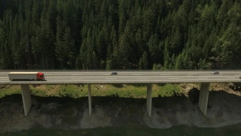 Stock Footage Vehicle Bridge In A Mountain Area Live Wallpaper - Free Live Wallpaper