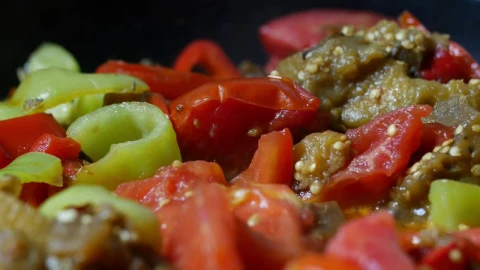 Stock Footage Vegetables Frying In Hot Oil Live Wallpaper - Free Live Wallpaper