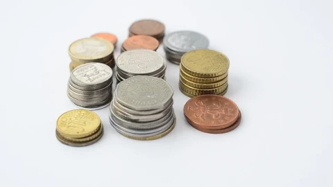 Stock Footage Various Euros Denominations In Coins Live Wallpaper - Free Live Wallpaper