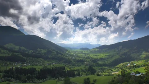 Stock Footage Valley In The Mountains With A Cloudy Sky Live Wallpaper - Free Live Wallpaper