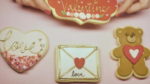 Stock Footage Valentines Day Themed Cookies Live Wallpaper - Free Live Wallpaper