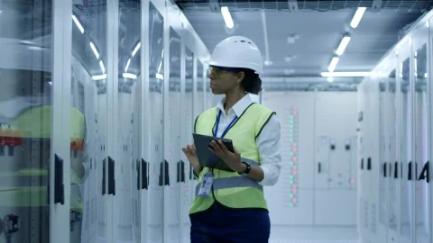 Stock Footage Woman In An Industrial Environment Smiles Live Wallpaper Free - Free Live Wallpaper