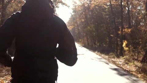 Stock Footage Young Woman Running In The Park Path Live Wallpaper Free - Free Live Wallpaper