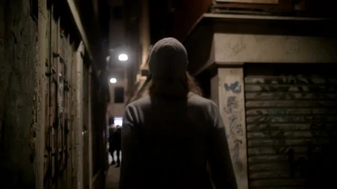 Stock Footage Woman Walking Down An Old Street Live Wallpaper Free - Free Live Wallpaper