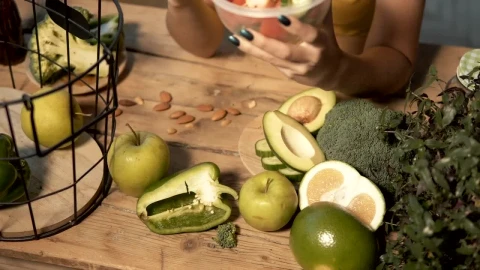 Stock Footage Woman Eating A Salad Live Wallpaper Free - Free Live Wallpaper