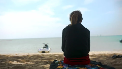 Stock Footage Young Girl Looking Out Over A Calm Ocean Live Wallpaper Free - Free Live Wallpaper