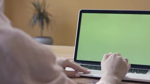 Stock Footage Woman Typing On A Modern Laptop Live Wallpaper Free - Free Live Wallpaper
