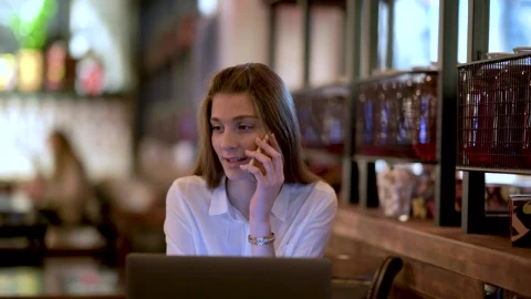 Stock Footage Young Woman Talking On The Phone Live Wallpaper Free - Free Live Wallpaper