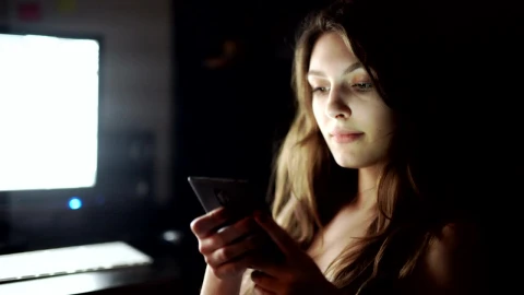 Stock Footage Woman With Insomnia Checks Mobile Phone Live Wallpaper Free - Free Live Wallpaper