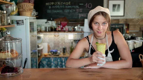 Stock Footage Woman Eating A Drink Container Live Wallpaper Free - Free Live Wallpaper